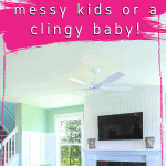 very clean living room; keep your house clean even with messy kids