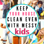 moms cleaning with kids