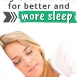 relaxing night routine ideas for better and more sleep; woman sleeping in bed