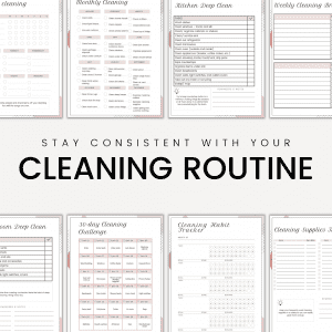 cleaning checklist printable pdf for adhd, monthly cleaning checklist, deep cleaning checklist, cleaning habit tracker, cleaning challenge, cleaning supplies inventory